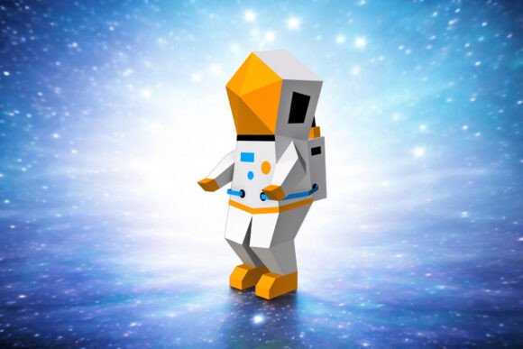 3D Astronaut Papercraft: SVG Shapes for Editorial Design