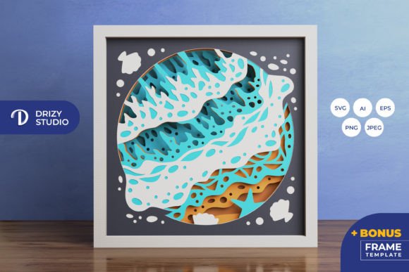 Beach Waves 3D SVG for Shadow Boxes Review
