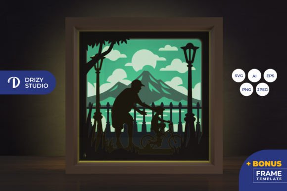 Bicycling with Dad 3D SVG for Shadow Boxes Review