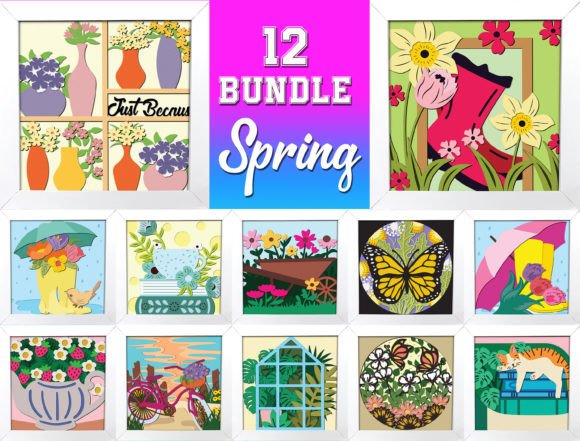 Bundle 3D Spring Shadow Box Svg Review