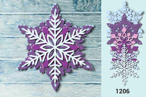 Christmas 3D Layered Snowflake SVG for Branding