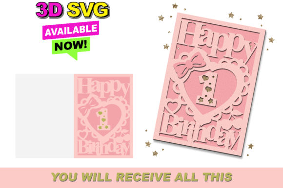 Coquette Card 3D SVG for Greeting Cards
