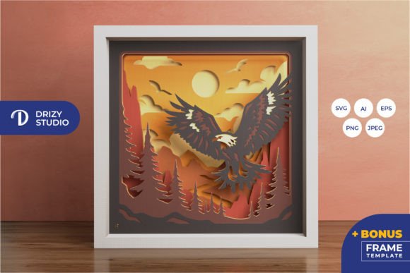 Eagle 3D Shadow Box: A 3D SVG for Shadow Boxes