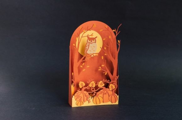 Halloween Owl Pop-up Card Box: 3D SVG Asset Review