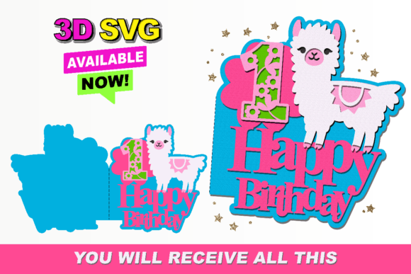 Llama Card 3D SVG: Playful Shapes for Local Branding