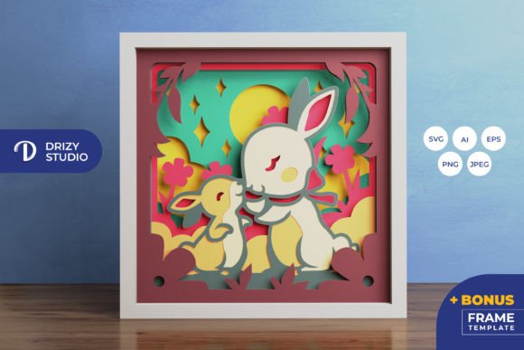 Mama and Bunny 3D SVG for Shadow Boxes Review
