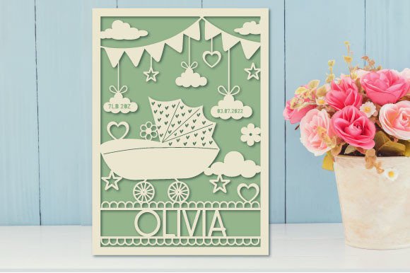 New Baby Card SVG Cut File: 3D SVG Pop-Up Cards For Kids