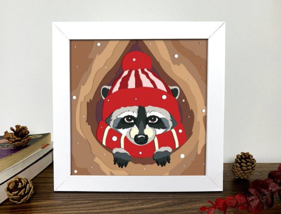 Raccoon Christmas 3D SVG: Editorial Asset Review