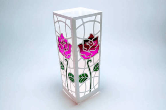 Rose Lantern 3D SVG for Elegant Table Decorations