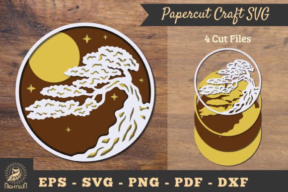 Tree 3D Papercut SVG for Embroidery Projects