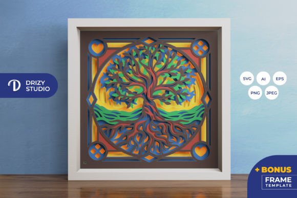 Tree of Life 3D SVG for Editorial Shadow Boxes